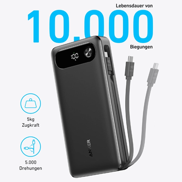 Anker A1383 87W 20000mAh Power Bank with Built-In USB-C Cable - Image 2