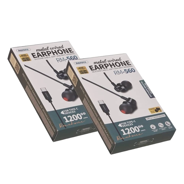 Remax RM-560 Type-C In-Ear Stereo Metal Wired Earphone - Image 3