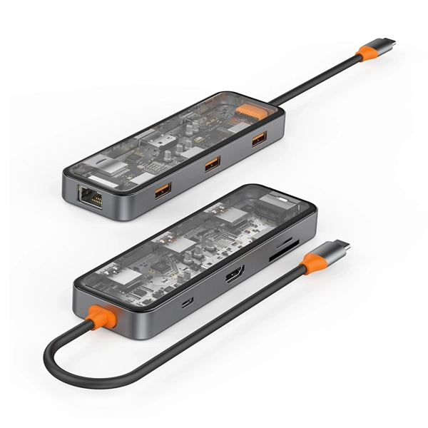 WiWU CB008 Cyber Multifunctional 8-in-1 Type-C Hub Docking Station - Image 3