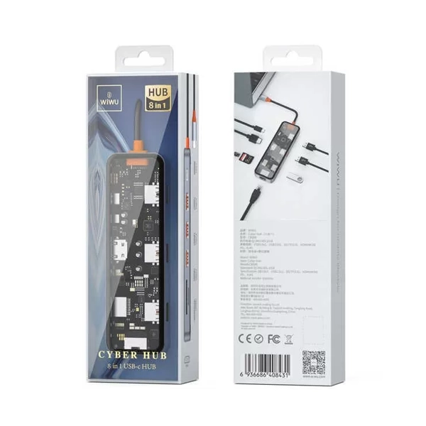 WiWU CB008 Cyber Multifunctional 8-in-1 Type-C Hub Docking Station - Image 4