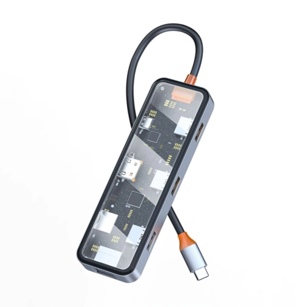 WiWU CB008 Cyber Multifunctional 8-in-1 Type-C Hub Docking Station