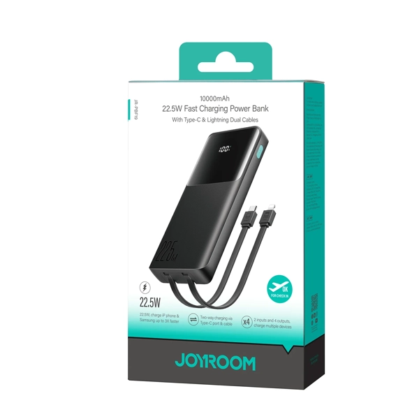 JOYROOM JR-PBF19 22.5W digital display with dual cable 10000mAh Power Bank - Image 3